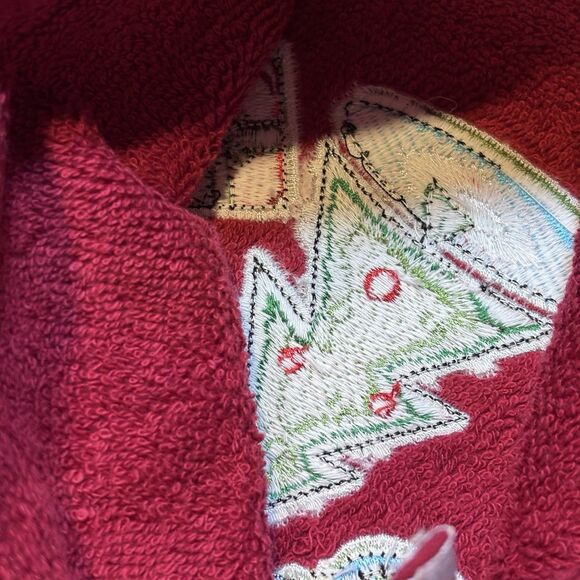 Town & Country Home Holiday Jingle Bell 3 piece Towel Set Retro Christmas Design - Picture 7 of 8